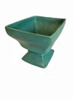 Vintage McCoy Green Square Ceramic Planter 325 Art Pottery USA Matte Finish