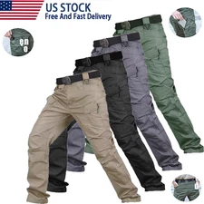 Tactical Mens Cargo Pants Waterproof Work Hiking Combat Outdoor Trousers Pants
