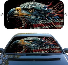 Car Windshield Sunshades Patriotic Sun Visor -USA Flag Eagle 19