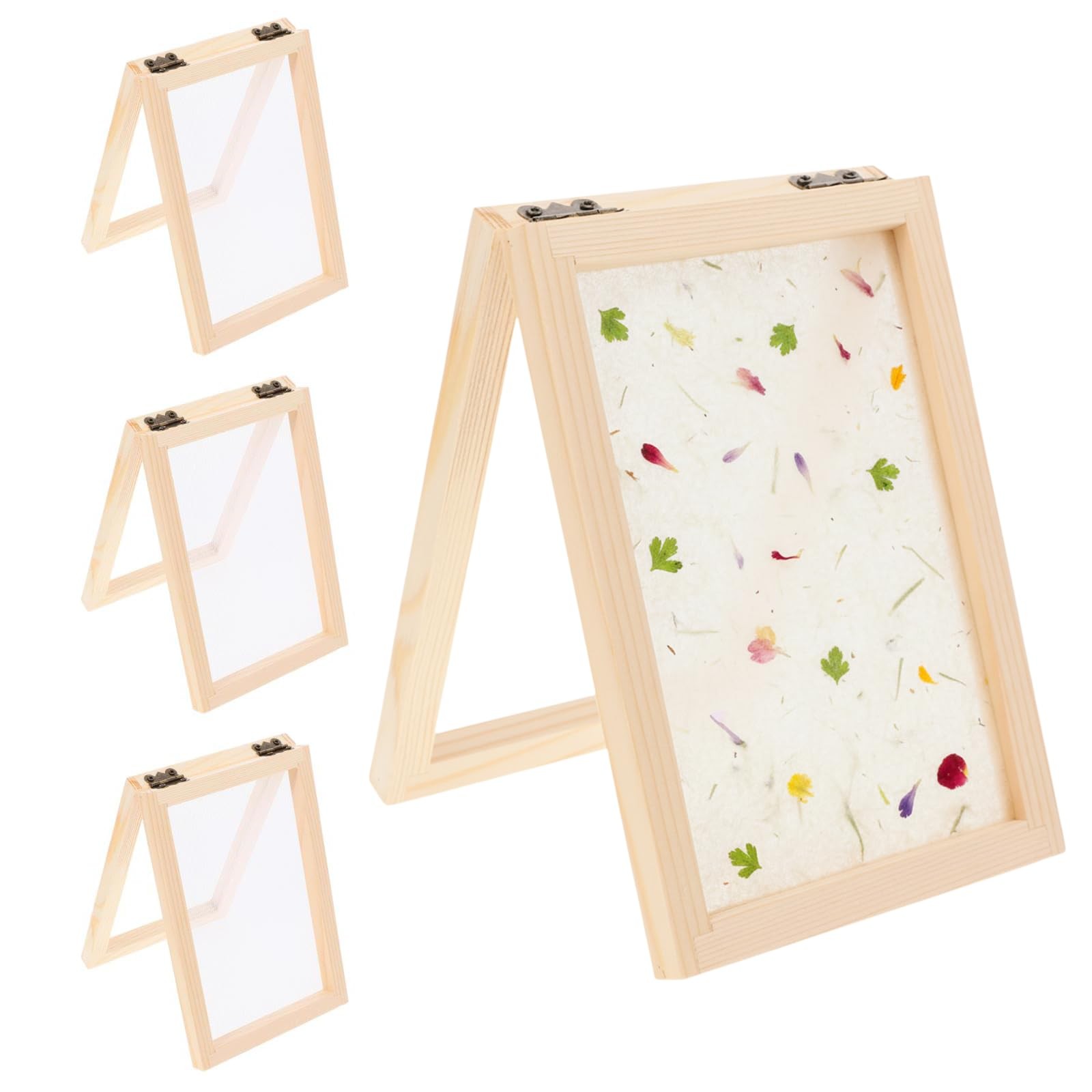 Écran de fabrication de papier de 3 pièces matériel de papeterie artisanale en bois