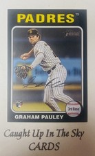 2024 Topps Heritage High Number Graham Pauley RC Black Border SSP Padres PR/50