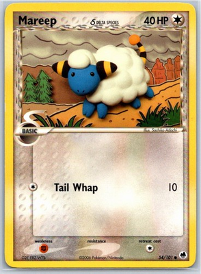 #ad Mareep Delta Species Dragon Frontiers 54 101 LP Pokémon Card $2.50