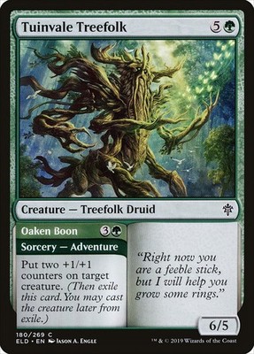 MTG Tuinvale Treefolk // Oaken Boon [Throne of Eldraine] Lightly Played Foil Mag