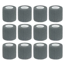 12 Rolls Adhesive Elastic Tape Bandage,2" x 5 Yards Wrap Knee Tape,Gray