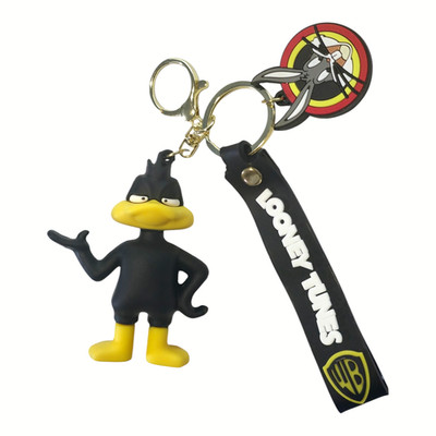 Daffy Duck Rubber & Metal Keychain Cartoon Looney Tunes Brand New Free Shipping