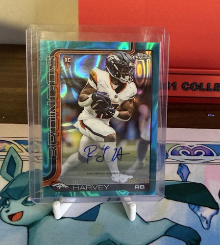 Topps 2025 Chrome Football RJ Harvey Broncos Rookie Auto Rookies Auto Var /199