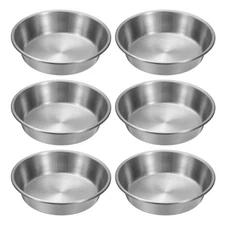 6Pcs Stainless Steel Sauce Dishes 4 Inch Mini Round Seasoning Dish Silver