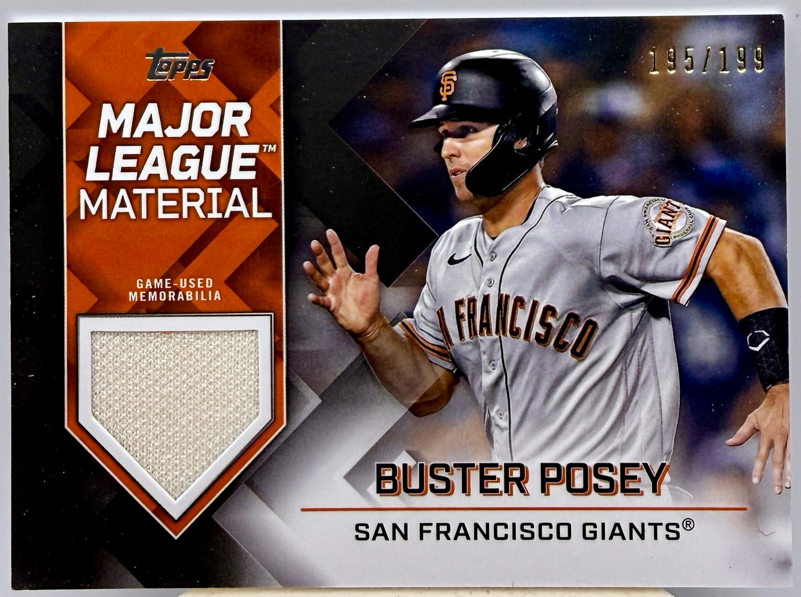 Topps 2022 Major League Materials Buster Posey Giants MLM-BP Black 195/199