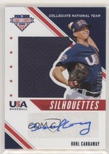 2020 USA Baseball Stars & Stripes Silhouettes Signatures Burl Carraway Auto w5b