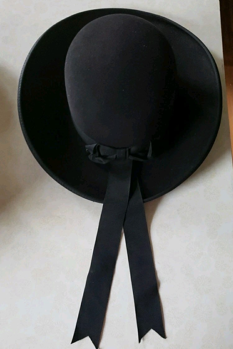 Beaver Brand Genuine Fur Felt Handcrafted American 1860 Black Hat