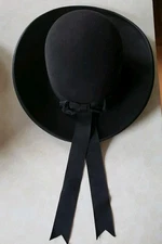 Beaver Brand Genuine Fur Felt Handcrafted American 1860  Black Hat  Size 6 7/8