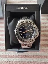 Seiko 5 Sports Blue Checker Flag Automatic Men's Watch. SRPK61K1