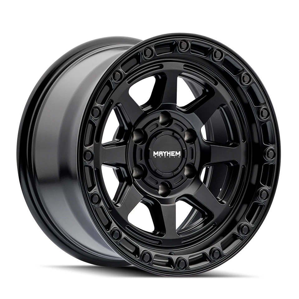 Juego 4 Mayhem Ridgeline 17x8,5 6x135 -6 mm negro satinado elevado para Ford Lincoln Foto 2 de 4