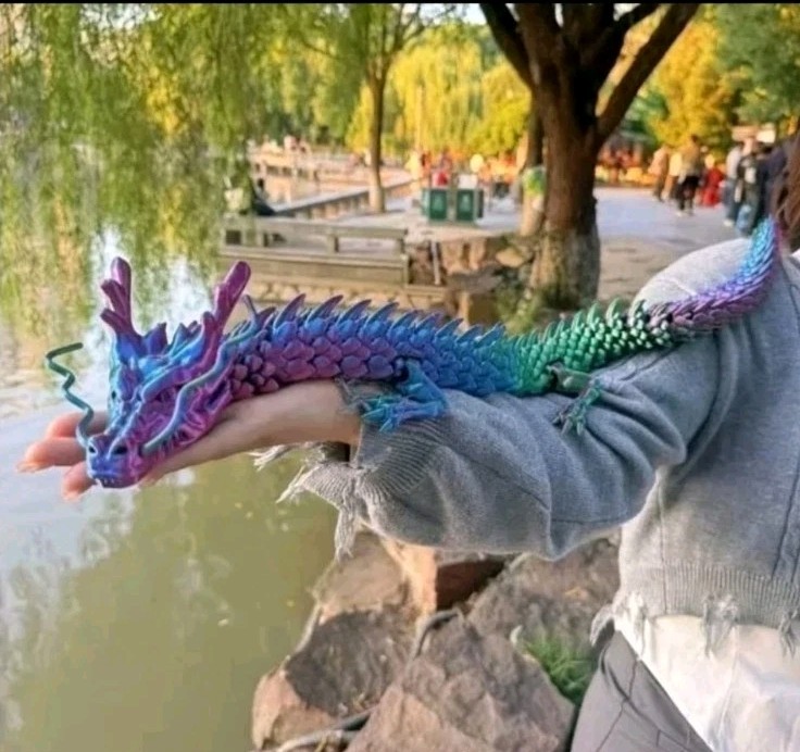3D Drache, Drachen Spielzeug, Drache, Rot/Grün/Blau, Regenbogen, Ohne Ei, 60cm