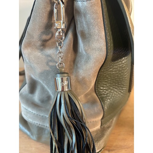 DVF Diane Von Furstenberg Harper Laurel Olive Green Leather Suede Shoulder Bag - Picture 8 of 11