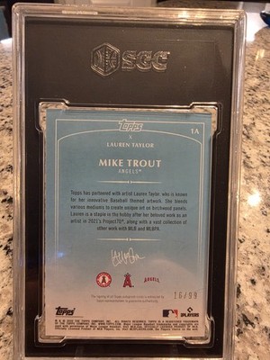 2022 Topps X Lauren Taylor Mike Trout Auto /99 SGC 9.5 MT+ Auto 10
