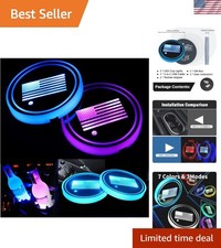 2PCS LED Car Cup Holder Lights, Light up Car Coasters for Cup Holders 7 Color...