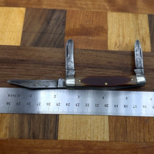 Navaja de Bolsillo Plegable Vintage Schrade EE. UU. NY 340T Old Timer 3 Hojas Mango Delrin