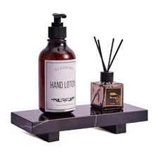 Natural Marble Tray Pedestal Stand, Modern Marble Riser, Soap Marquina Black