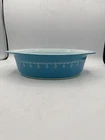Vintage Pyrex Blue Snowflake Garland 045 2 1/2 QT Oval Casserole Dish No Lid