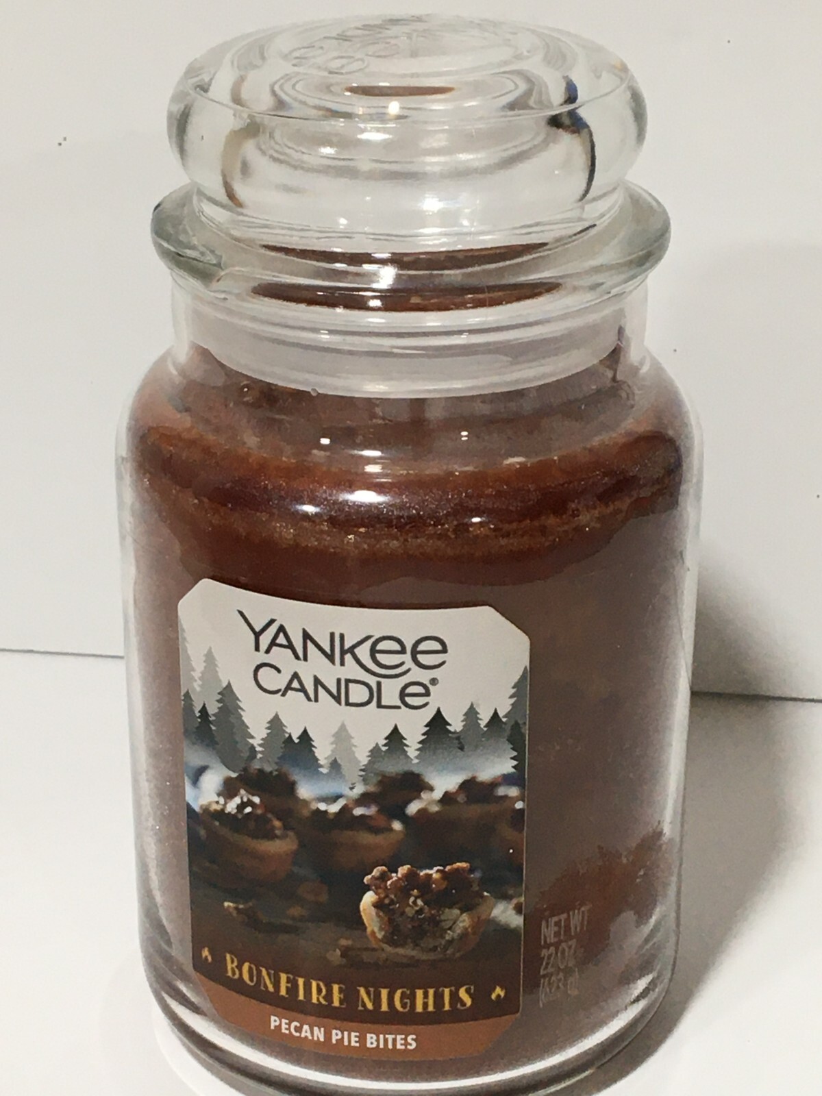 NEW YANKEE CANDLE BONFIRE NIGHTS PECAN PIE BITES 22 OZ JAR CANDLE FREE