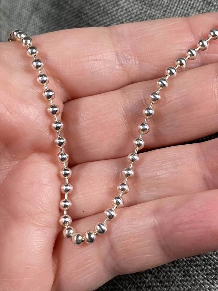 Italy Vintage Silver Ball Chain Necklace | angromarketing.mk