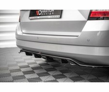 Cup Diffusor Ansatz SCHWARZ für Skoda Fabia MK3 Kombi Heck Stoßstange Splitter