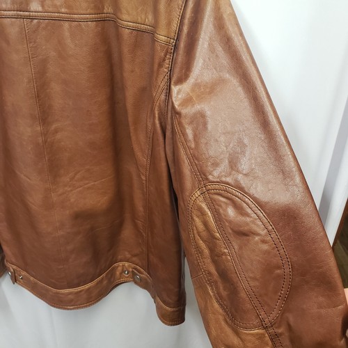 Vintage Roundtree and Yorke Leather Jacket Men's Sz XL Brown Bomber Lambskin - Picture 14 of 21