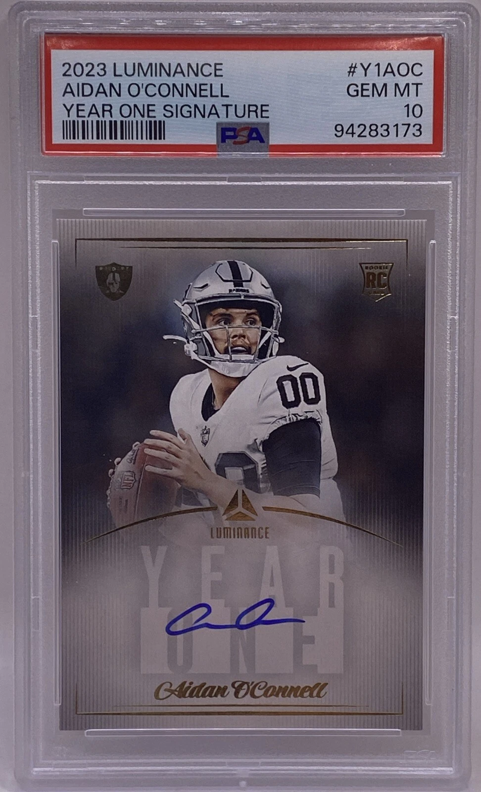 Aidan O'Connell Panini Luminance Year One Signatures #Y1AOC Base