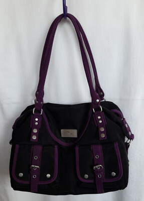 LINE 21 by L. Credi Tasche Handtasche  schwarz-lila nwt.