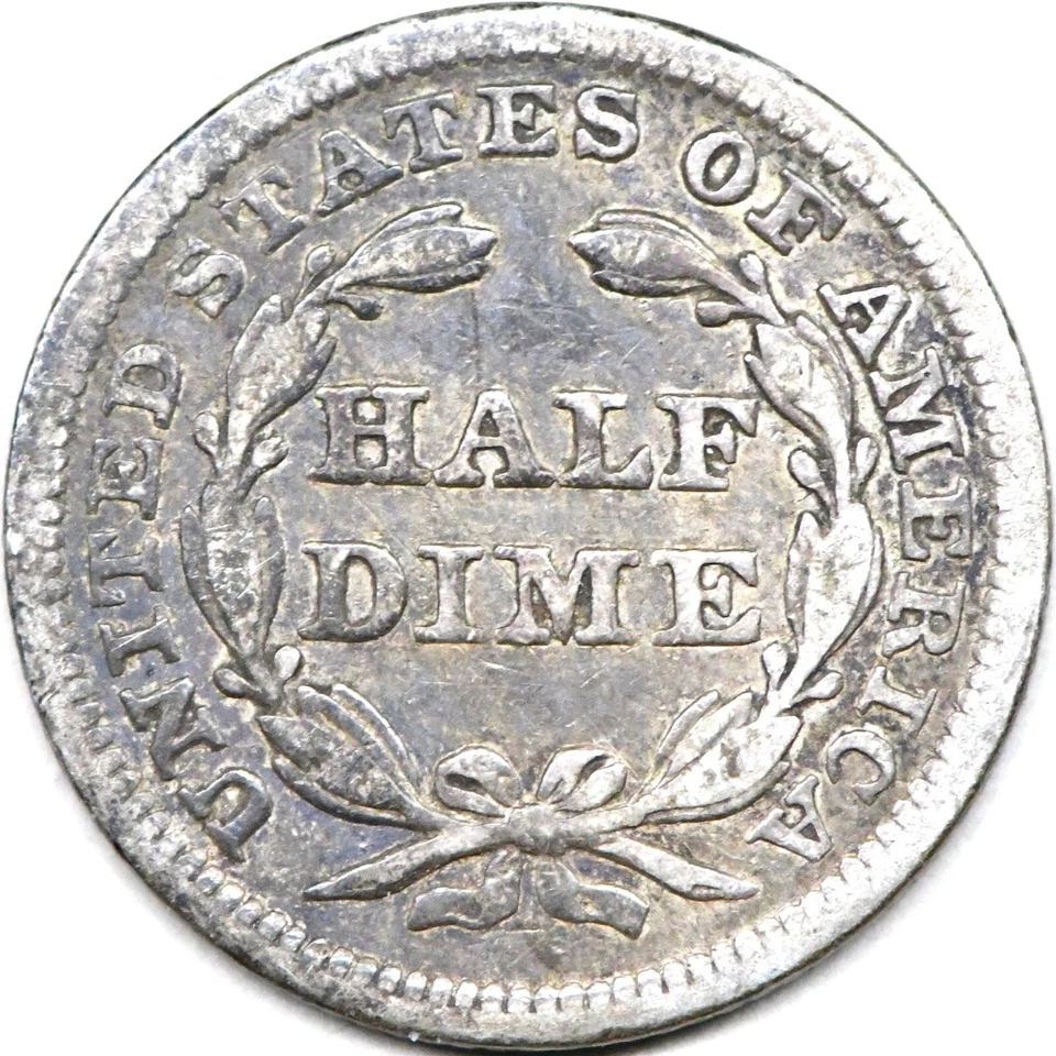 1850 seated liberty half dime - Image 2 of 2