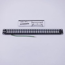 Wirepath Rack Mount 24-Port Blank Patch Panel Black WPBPP24