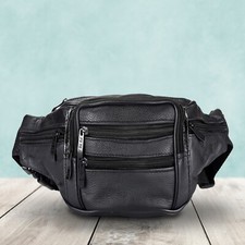 REAL GENUINE LEATHER BUM WAIST BAG TRAVEL HOLIDAY MONEY POUCH BELT WALLET BUMBAG