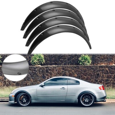 For Mercedes-Benz 4X 4.5'' Fender Flares Wheel Arches Extra Wide Kit Carbon Fiber