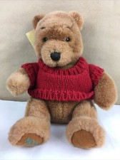 Disney Simply Pooh Winnie The Pooh Stuffed Bear Plush 10  seated Red Sweater