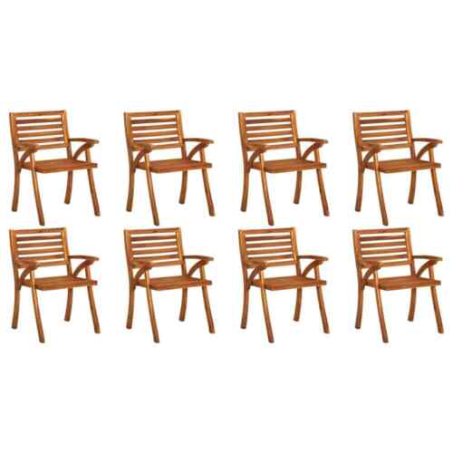 8pcs Acacia Solid Wood Garden Chairs-