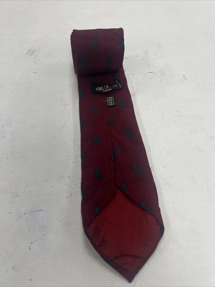 Gravata masculina Valentino vermelha paisley gola de seda US$ 395 - Imagem 2 de 4