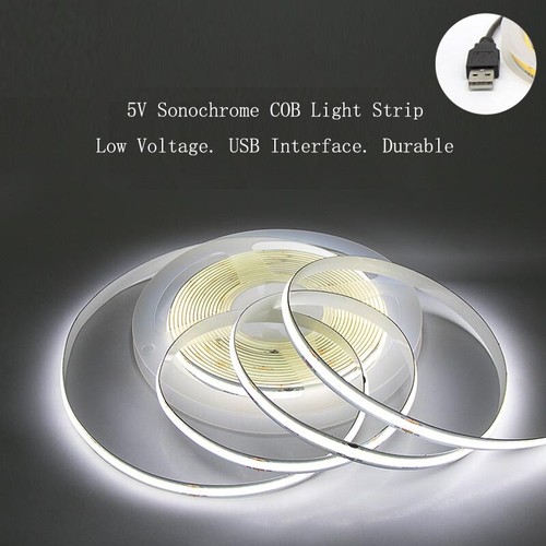 COB LED Strip Light DIY Lighting V5 Flexible Tape Lights USB Interfac Home - Picture 3 of 14
