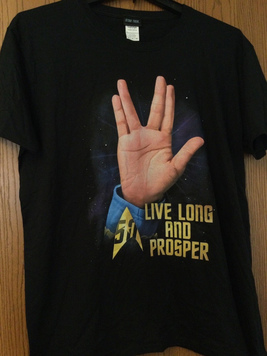 Star Trek “Live Long And Prosper” Black Shirt XL Star Trek/Gildan