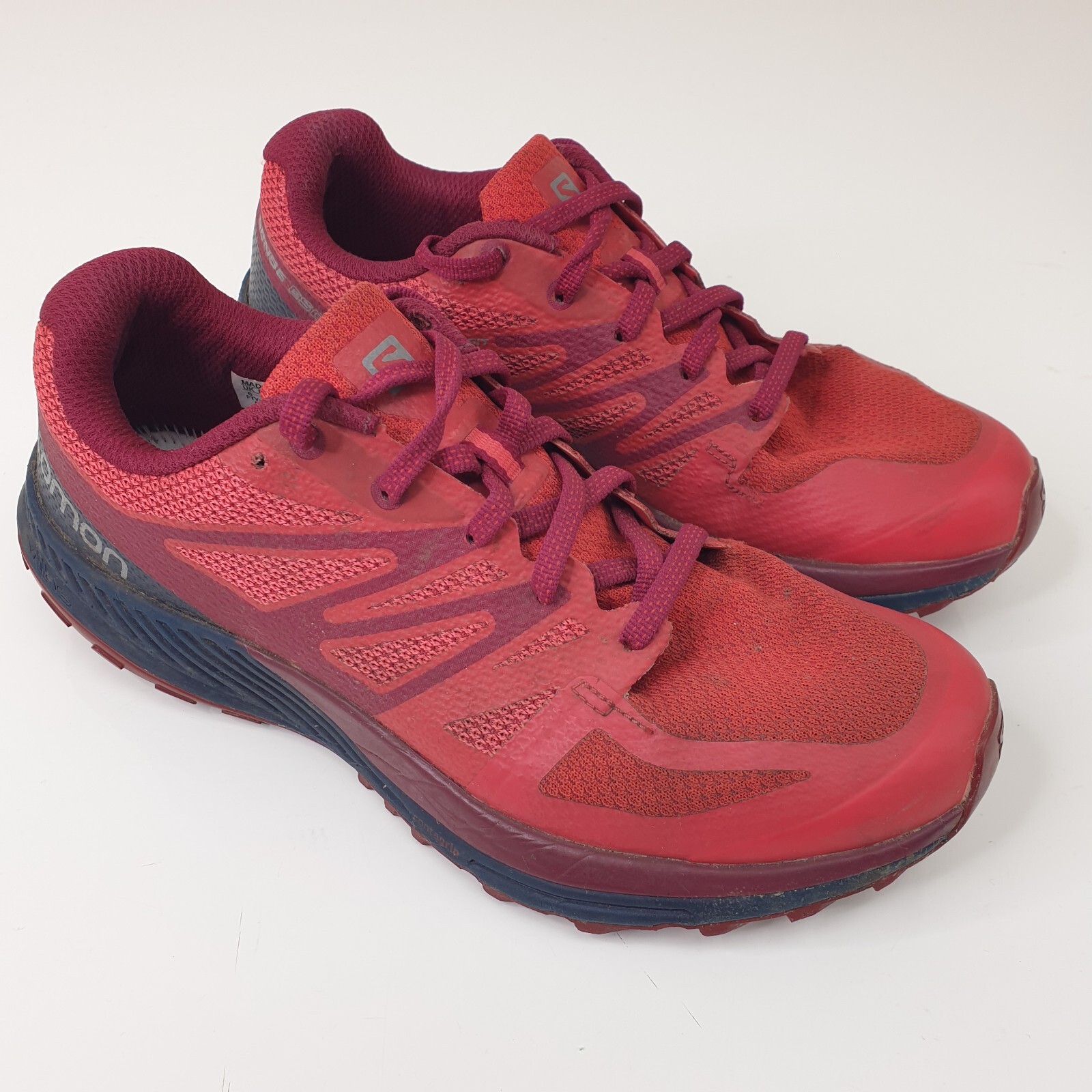 Scarpe da ginnastica Salomon Sense uomo UK 6 rosse stringate trail running EU 39 3