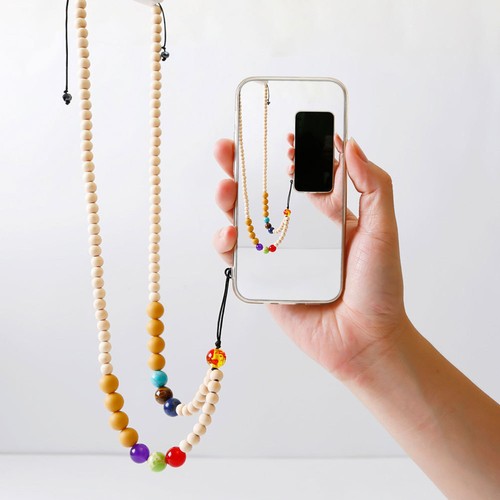Wooden Bead Silicone Necklace Lanyard Phone Strap Wrist Anti Theft - 第 8/12 張圖片