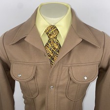 Vtg Levis Jacket Mens Pearl Snap Leisure Suit Coat Panatela 70s Rockabilly Large