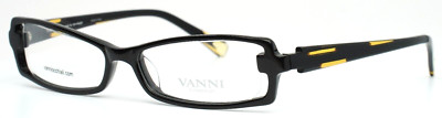 VANNI V7680 A191 Black Womens Rectangle Full Rim Eyeglasses 49-14-135 B:24 ITALY