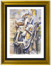 Stampa Pablo Picasso "Ragazza con Mandolino" Firmata e Numerata a Mano Ltd Ed (senza cornice)