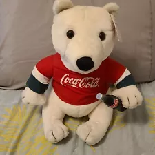 Extremely Rare Collectible Coca-Cola  Brand Plush Collection Polar Bear 16"x10"