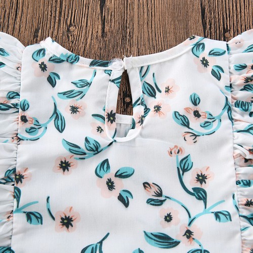 Toddler Baby Girls Kids Summer Clothes Flower Tops + Pants Shorts Outfit Sets - Picture 6 of 6