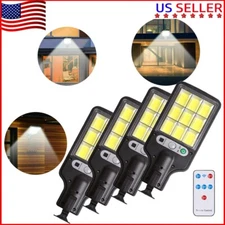 4 PCS Solar COB Light Outdoor Garden Motion Sensor Wall Flood Yard Door Lamp