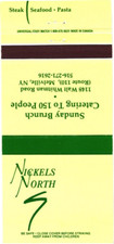 Melville New York Nickels North Sunday Brunch Vintage Matchbook Cover