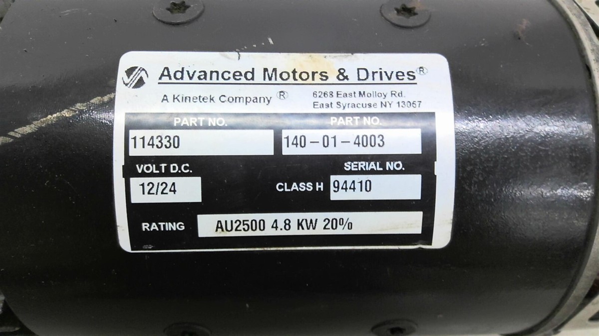 Advanced 94410 AU2500 4.8 KW 20% Motor | eBay