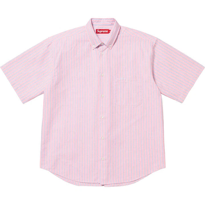 Chemise Oxford S/S coupe ample suprême rayures roses